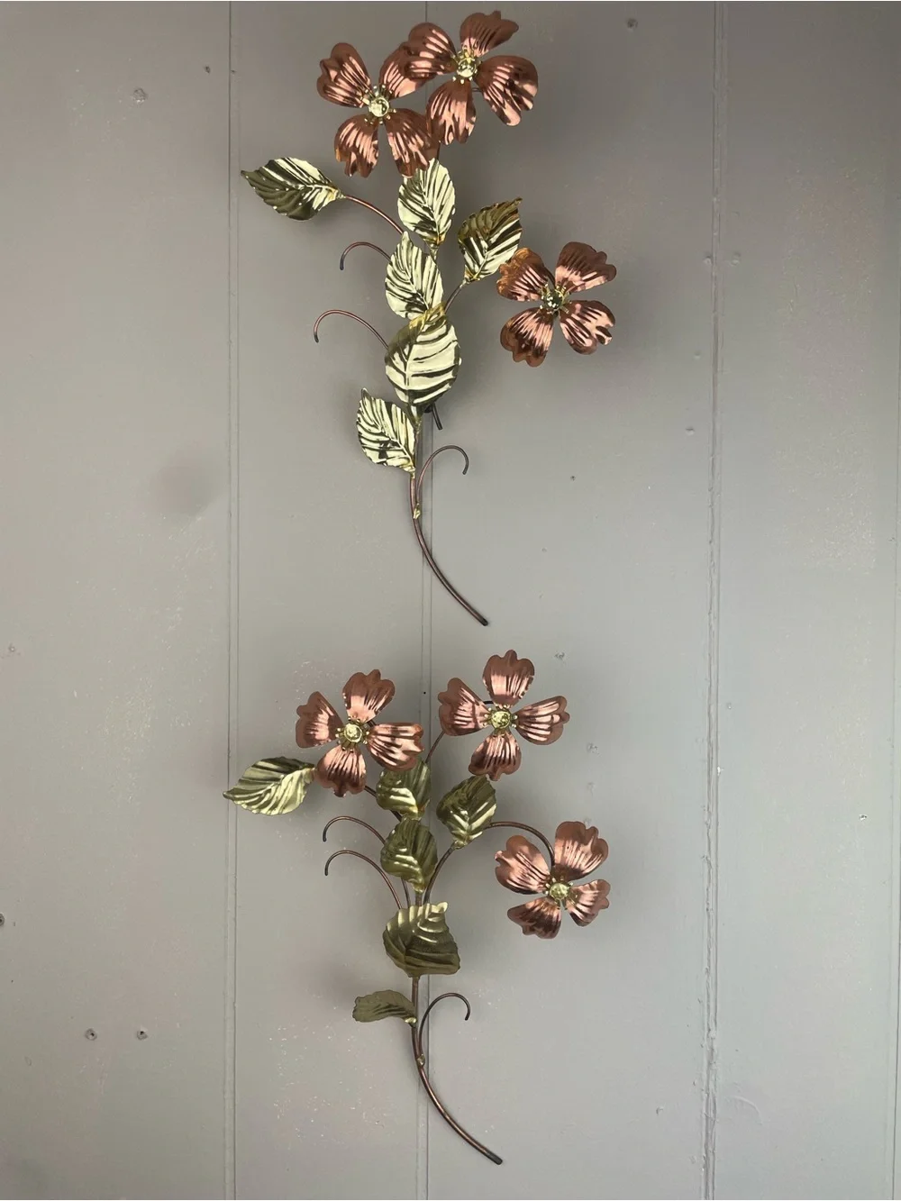 Vintage Homco Brass and Copper Metal Floral Mid Century Wall Art Pieces (2) - Picture 2 of 7